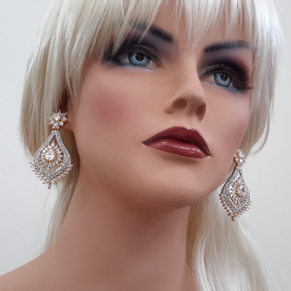 NWT Cubic Zirconia Drop Earrings - Picture 2 of 7